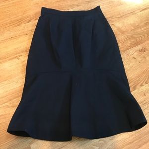 J. Crew 365 Navy Blue Peplum/Ruffle Pencil Skirt